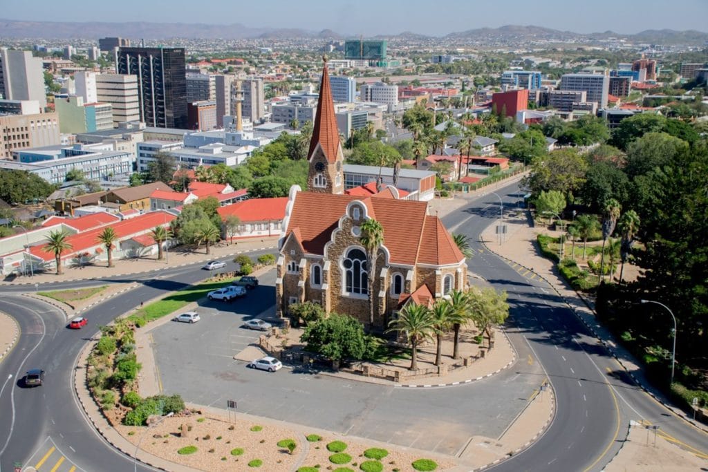 ナミビアの首都、ウィントフックにあるドイツ系福音派教会Christus Kirche